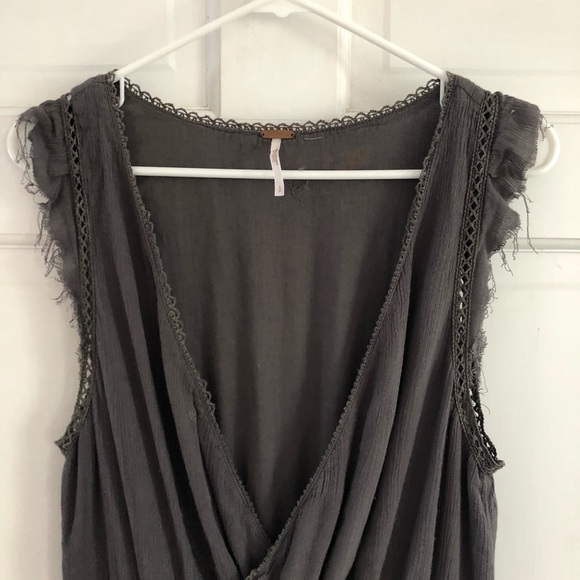 Free People Charcoal Lace Boho Romper - Picture 7 of 8